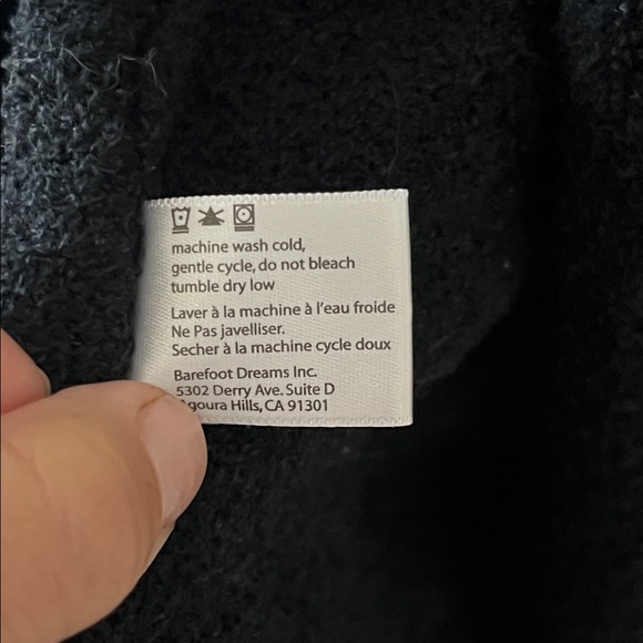 Barefoot Dreams Bamboo Chic Lite Ombre Waterfall‎ Cardigan Black & Gray, Sz S/M - Picture 6 of 10